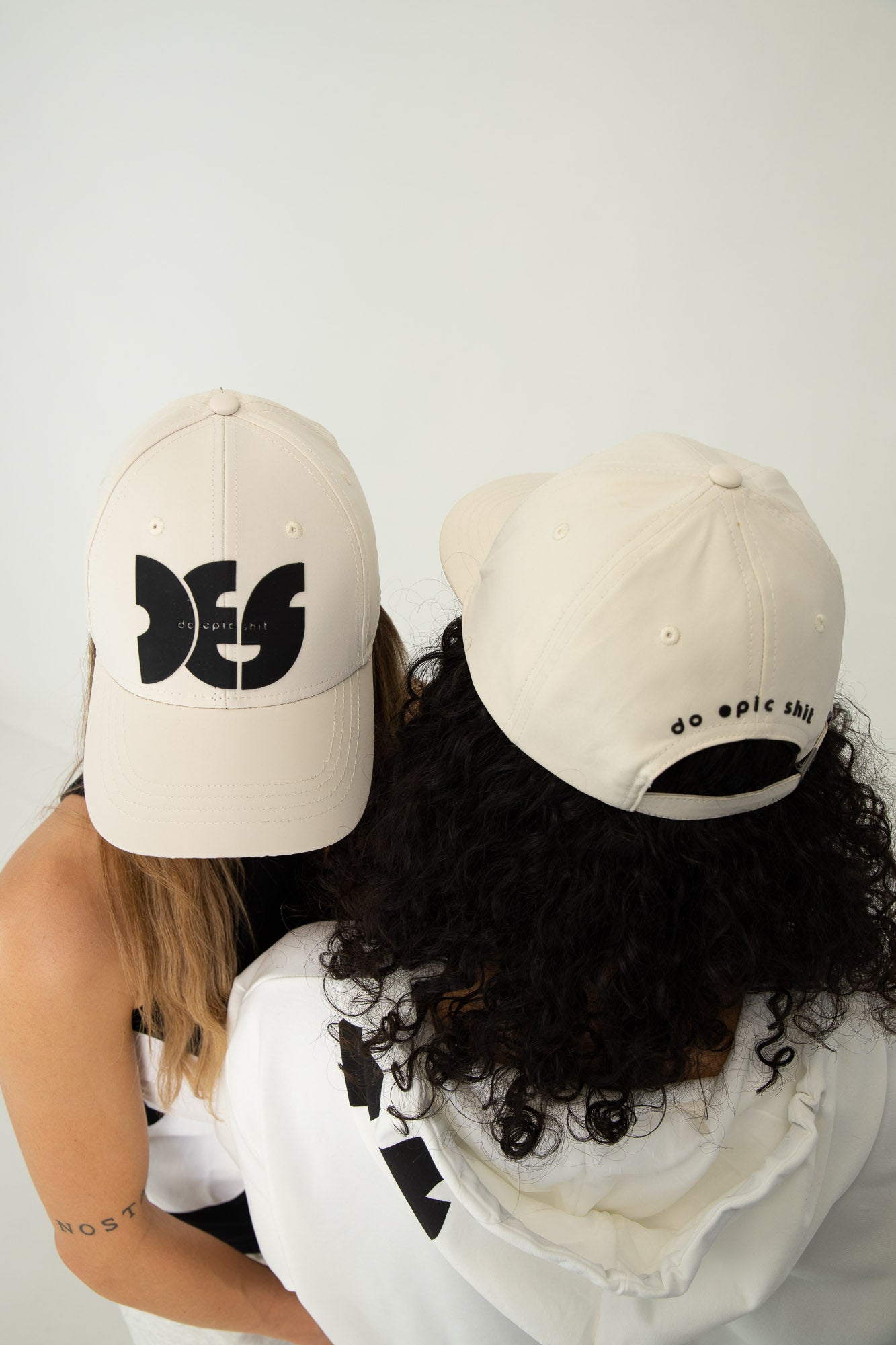 Peak Cap - Cream w Black Logo